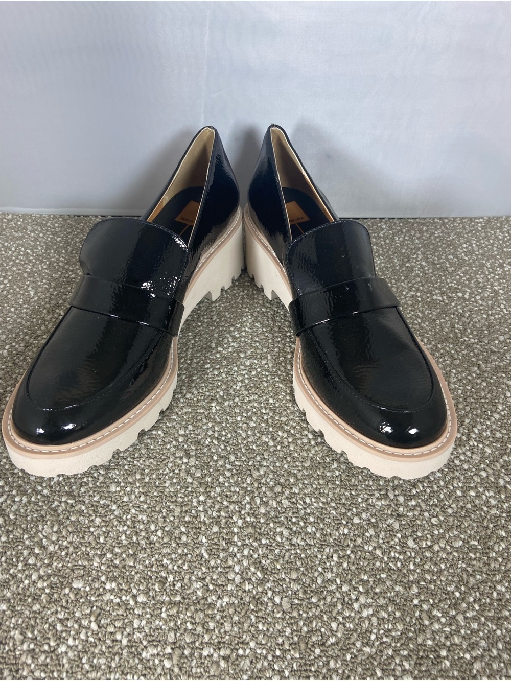 Dolce Vita Women’s Black Patent Platform Henri Wedge Loafer. Size 11 NWT.